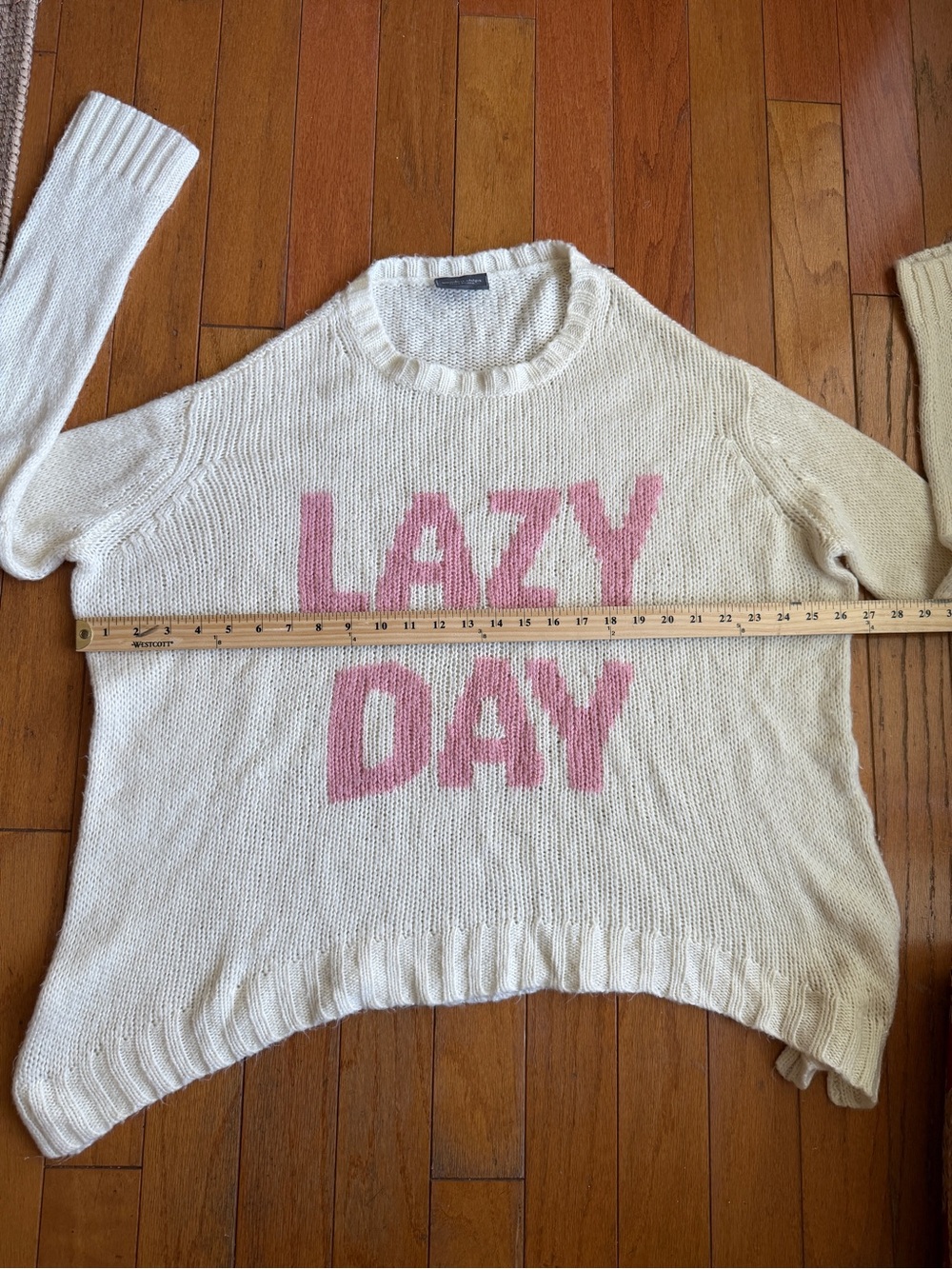 Wooden Ships Lazy Day Sweater Size S/M Mohair Blend Ivory Open Knit Top - Picture 6 of 7